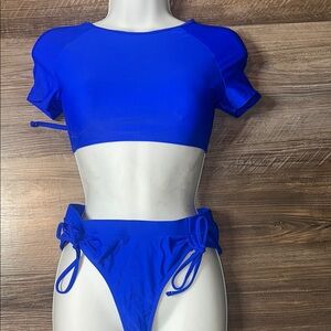 Vibrant Blue Two-Piece Bikini Set